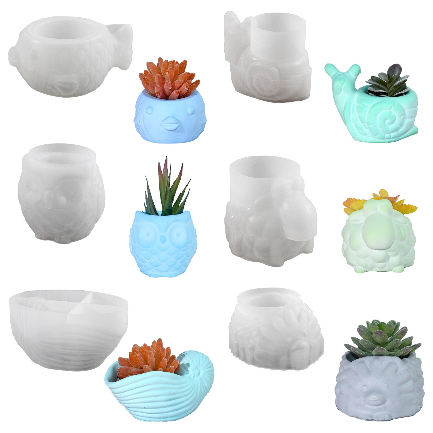 3D Animal Flower Pot Silicone  - огляд і ціна Succulent Set