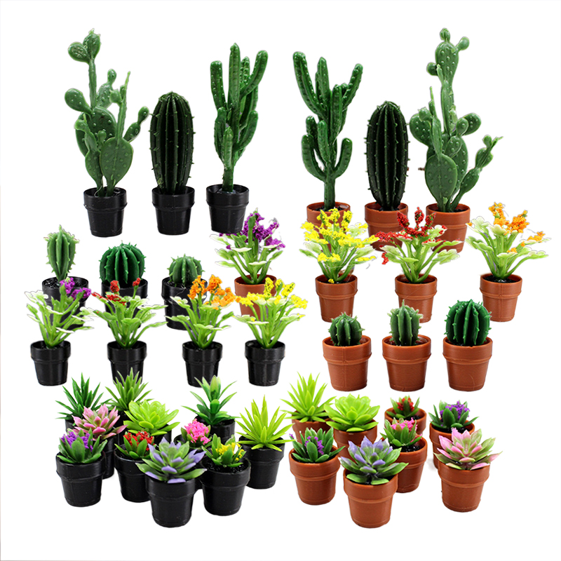 8Pcs Miniature Plastic Potted  - огляд і ціна Succulent Set